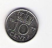  Niederlande 10 Cent 1977 N Schön Nr.66   