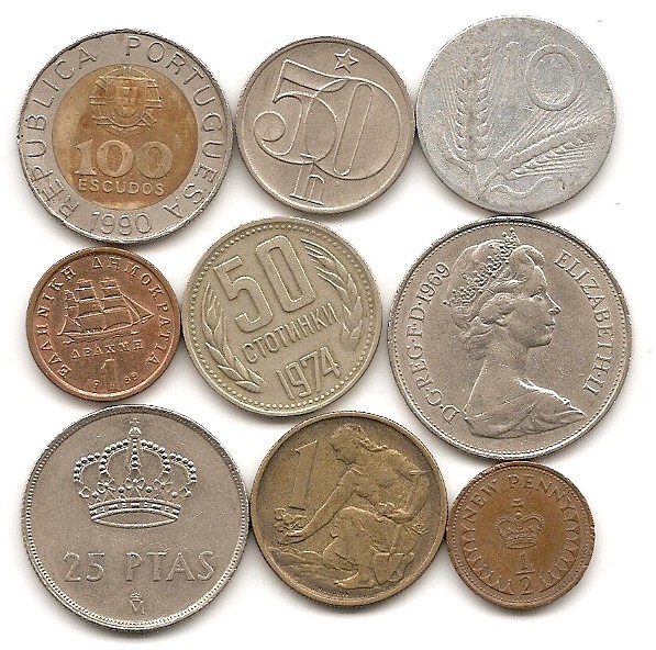  9 Münzen aus Europa s.Scam #366   