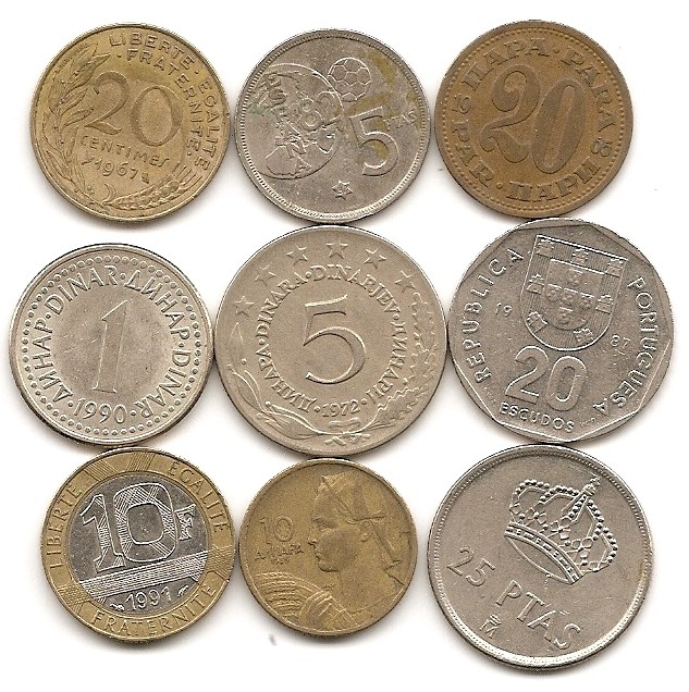  9 Münzen aus Europa s.Scan #374   