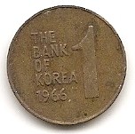  Korea 1 Won 1966 #383   