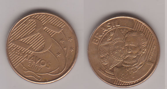 Brasilien , 25 Centavos , 2007