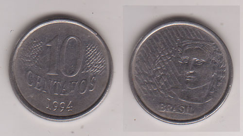 Brasilien , 10 Centavos , 1994( G Sch&ouml;n 142 )