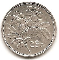  Malta 25 Cent 1986 #406   