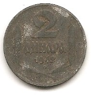  Serbien 2 Denar 1942 #414   