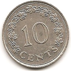  Malta 10 Cent 1972 #454   