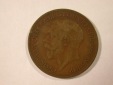 12020   GB  England  1 Penny  1920  in ss/ss-vz  (VF/VF-XF)