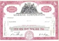 Schering Corporation Namens-Aktien-Zertifikat 100 shares á $ 1,- Querformat