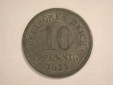 12055  KR  10 Pfennig  Ersatzmünze WW i in Zink 1921 in ST !!!!