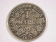 D10 Silber Kaisereich  J.9 1 Mark  1875 A in s/ss