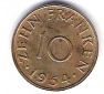 Saarland 10 Franken 1954 Kupfer/ Alu J.Nr.801