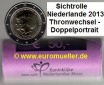 Rolle 2 Euro Gedenkmünze 2013...Doppelporträt Beatrix u. Willem