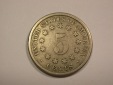 14010 USA  5 Cent 1882 in ss (VF) Randfehler  Orginalbilder