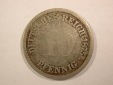 14301 KR 10 Pfennig 1875 J in schön Orginalbilder