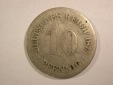 14301 KR 10 Pfennig 1875 C in  schön Orginalbilder