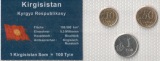 Kirgistan 0,10 + 0,50 + 1 Som 2008 UNC in Blister