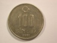 14008 Türkei  100 Bin Lira (100000) 2001 in ss-vz  Orginalbilder