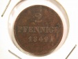 14309 Bayern  2 Pfennig 1849 R AKS157 in sehr schön Orginalbi...