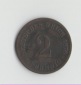 2 Pfennig Münze Deutsches Reich 1876 C(k406)