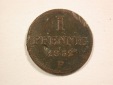 15105 Sachsen Altenburg 1 Pfennig 1852 F in s-ss, Druckstellen...