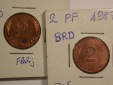 15109 BRD  2 Pfennig 1987 D + G  2 Stück  Orginalbilder