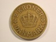 15109 Dänemark  2 Kronen 1925 in ss   Orginalbilder