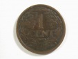 15013 Niederlande  1 Cent 1915 in ss+  Orginalbilder