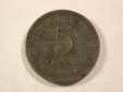 A006 KR  5 Pfennig 1919 E, Eisen, in ss  Orginalbilder