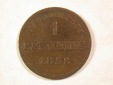 A101 Bayern  1 Pfennig  1858 in ss Orginalbilder