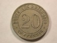 A102 KR  20 Pfennig 1892 A in vz/f.vz-st  Jäger Nr. 14  Orgin...