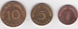 1,5,10 Pfennig 1970 F, stempelglanz