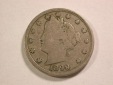 A106 USA  5 Cent V-Nickel 1899 in f.ss Orginalbilder