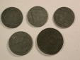 Lots -13- 3. Reich 1, 5 und 10 Pfennig, 1941-1943 5 Münzen Or...