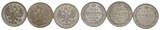 Russland, 3 Kleinmünzen (10 Kopeken 1914/1901/1909)