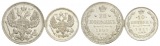 Russland, 2 Kleinmünzen (20/10 Kopeken 1909/1911)