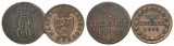 Altdeutschland, 2 Kleinmünzen (1845/ 1856)