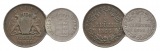 Altdeutschland, 2 Kleinmünzen (1866/ 1856)