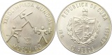 7174 Cuba  10 Pesos 1980 18 Gramm Silber Stempelglanz aus poli...