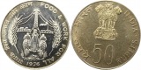 7175 Indien  50 Rupien 1976  17,35 Gramm Silber Stempelglanz a...