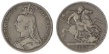 Grossbritannien 1 Crown  1889 FM-Frankfurt  Feingewicht: 25,99...
