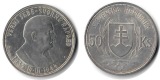 Slowakei  50 Kronen 1944  FM-Frankfurt  Feingewicht: 11,55g  S...