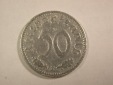 B08 3.Reich 50 Pfennig 1939 J in sehr schön   Originalbilder