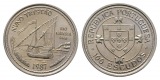 Schifffahrtsmünze; Portugal 100 Escudo 1987; Cu-Ni, 16,35 g, ...
