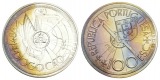 Schifffahrtsmünze; Portugal 100 Escudo 1987; AG, 16,5 g, Ø 3...