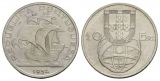 Schifffahrtsmünze; Portugal 10 Escudo 1954; AG, 12,59 g, Ø 3...