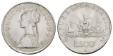 Schifffahrtsmünze-Kolumbusflotte; Italien 500 Lire; AG, 11,00...