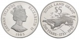 Schifffahrtsmünze; Cayman Islands 5 Dollars 1985; AG, 27,75 g...