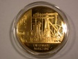 B09 Medaille Dampfmaschine  Silber mit Hartvergoldung sehr dek...