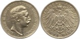 7566 Kaiserreich Preussen 2 Mark 1908 Randfehler, sehr schön