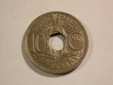 B13 Frankreich Lindauer 10 Centimes 1920 in f.vz  Originalbilder