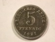 B43 Kaiserreich 5 Pfennig Eisen 1921 D in ss+  Originalbilder